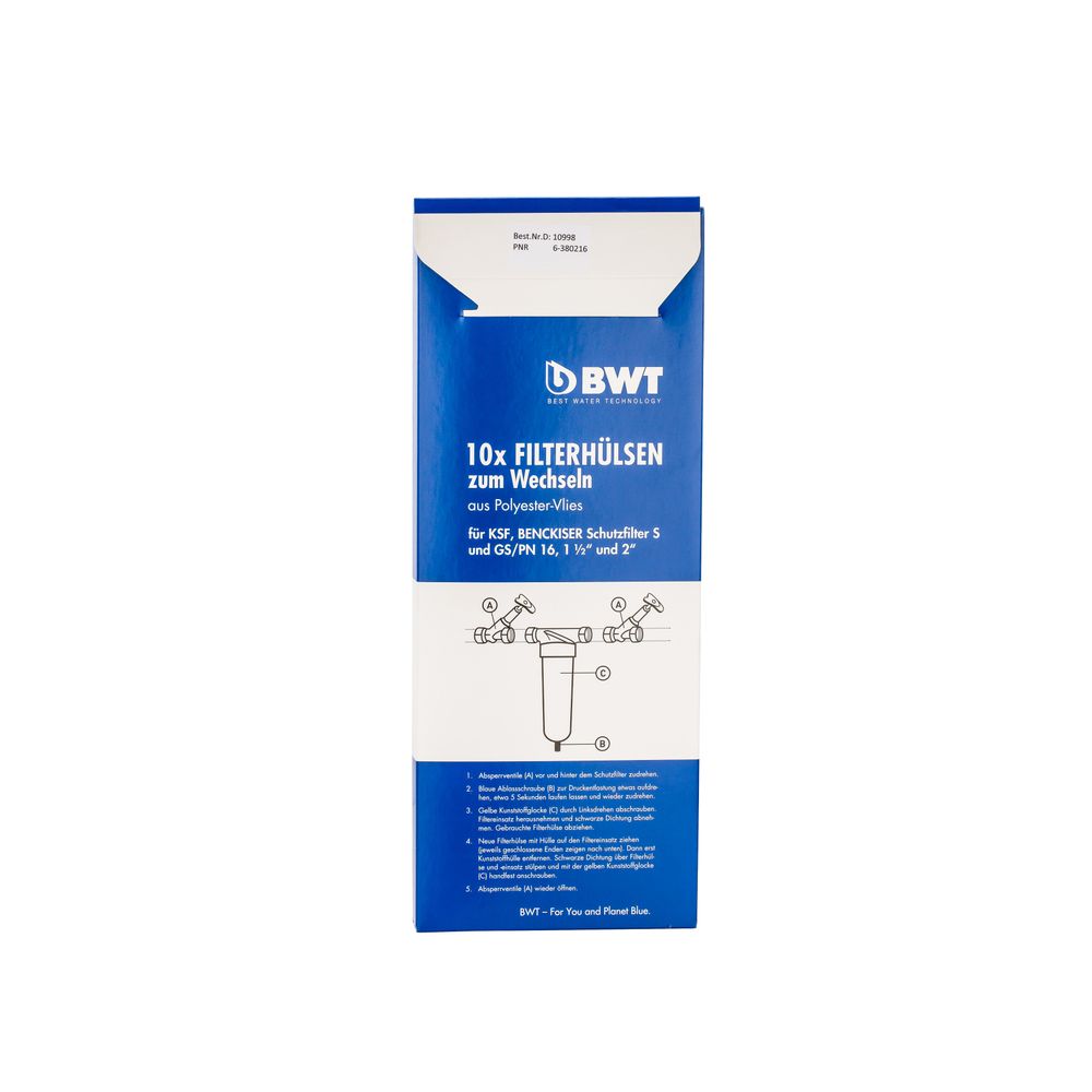 BWT Wechselbox mit Ersatz-Filtervlies DN40 u. 50, Inhalt 10 Vliese, 10998E
