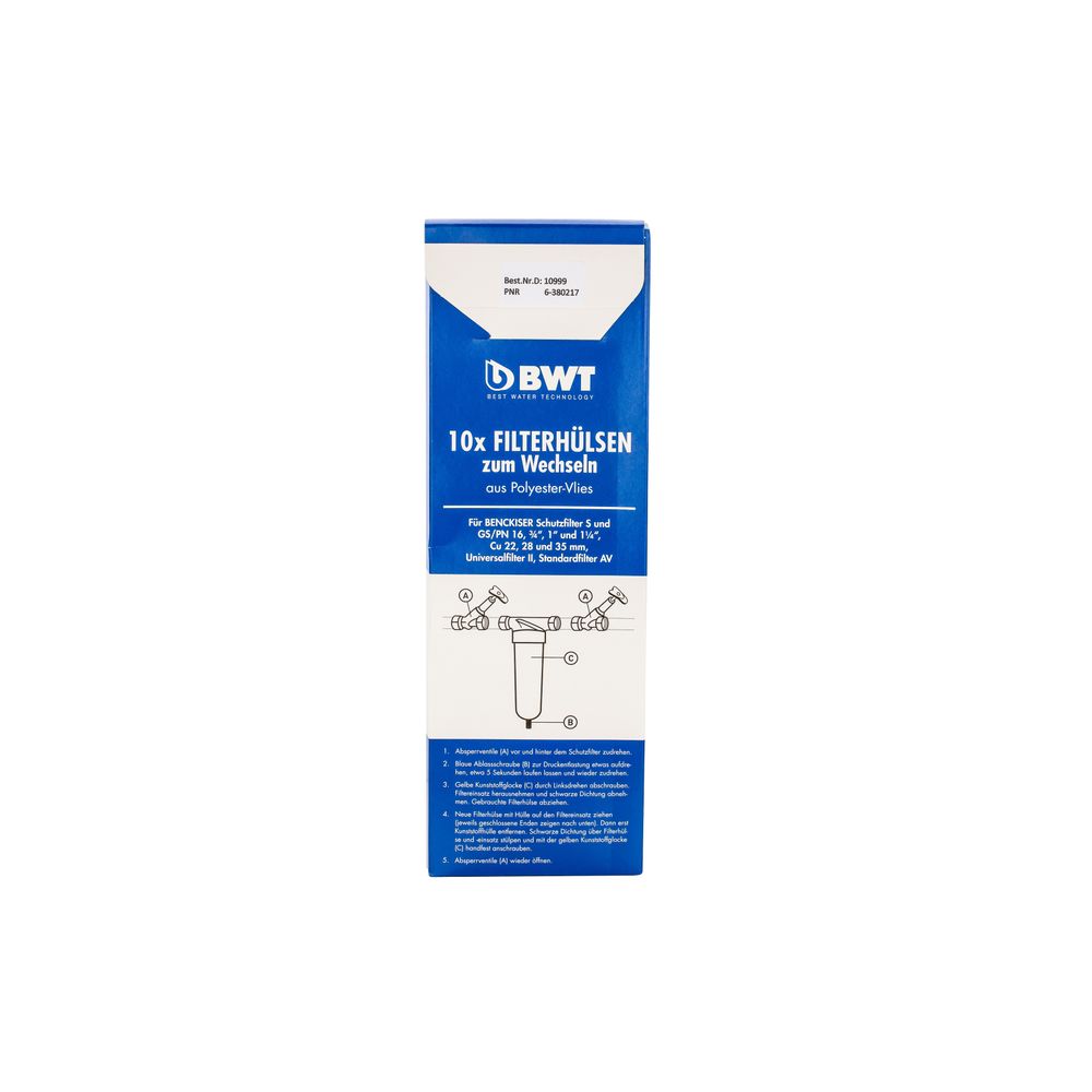 BWT Wechselbox mit Ersatz-Filtervlies DN20-32, Inhalt 10 Vliese, 10999E