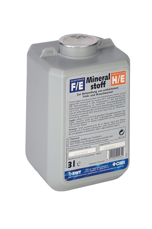 BWT Wirkstoff Mineralstoff F2/FE, 3 L f. Bewados E 3 nach Weichwasseranlage, 18026E