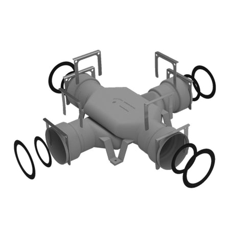 Zehnder KREUZUNGSSTÜCK COMFOTUBE 75/90 mit O-RING. und FIXIERSCHIEBERN COMFOSYSTEMS, 990322155