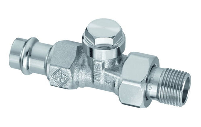 HEIMEIER Verschraubung Regulux, DN 15 Durchgang, Viega Pressanschluss 15 mm, 0342-15.000