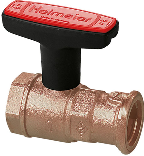 HEIMEIER Pumpen-Kugelhahn Globo P-S Schwerkraftbremse, 1 1/4"x1", Rotguss, 0630-45.000