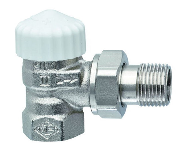 HEIMEIER Thermostat-Ventilunterteil V-exact II, Eckform, DN 10, vernickelt, 3711-01.000