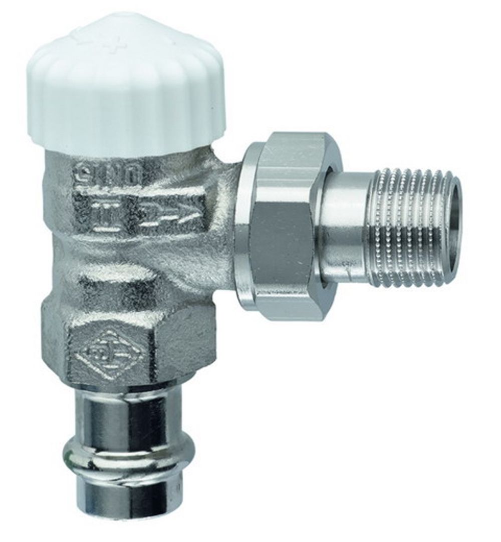 HEIMEIER Thermostat-Ventilunterteil V-exact II, Eckform, ViegaPress 15 mm, 3717-15.000