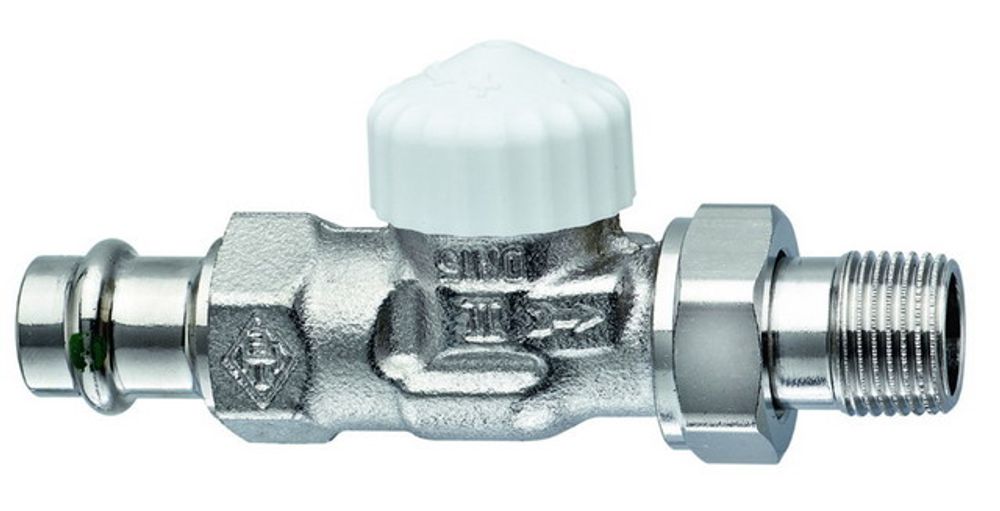 HEIMEIER Thermostat-Ventilunterteil V-exact II, Durchgang, ViegaPress 15 mm, 3718-15.000