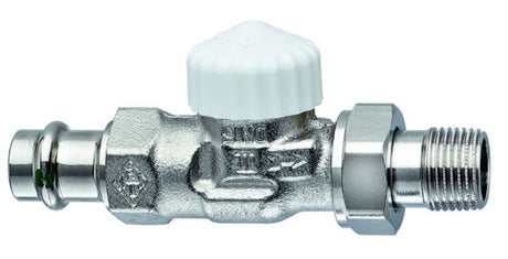 HEIMEIER Thermostat-Ventilunterteil V-exact II, Durchgang, ViegaPress 15 mm, 3718-15.000