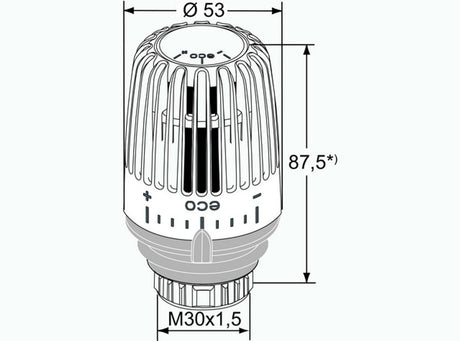 HEIMEIER Thermostat-Kopf K-eco weiß RAL 9016, Standard, 6071-43.500