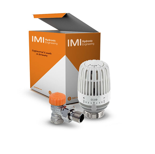 HEIMEIER Set 1 Thermostat-Kopf K eco und Th.-Ventil Eclipse, DN 10, Eck, 9696-24.800