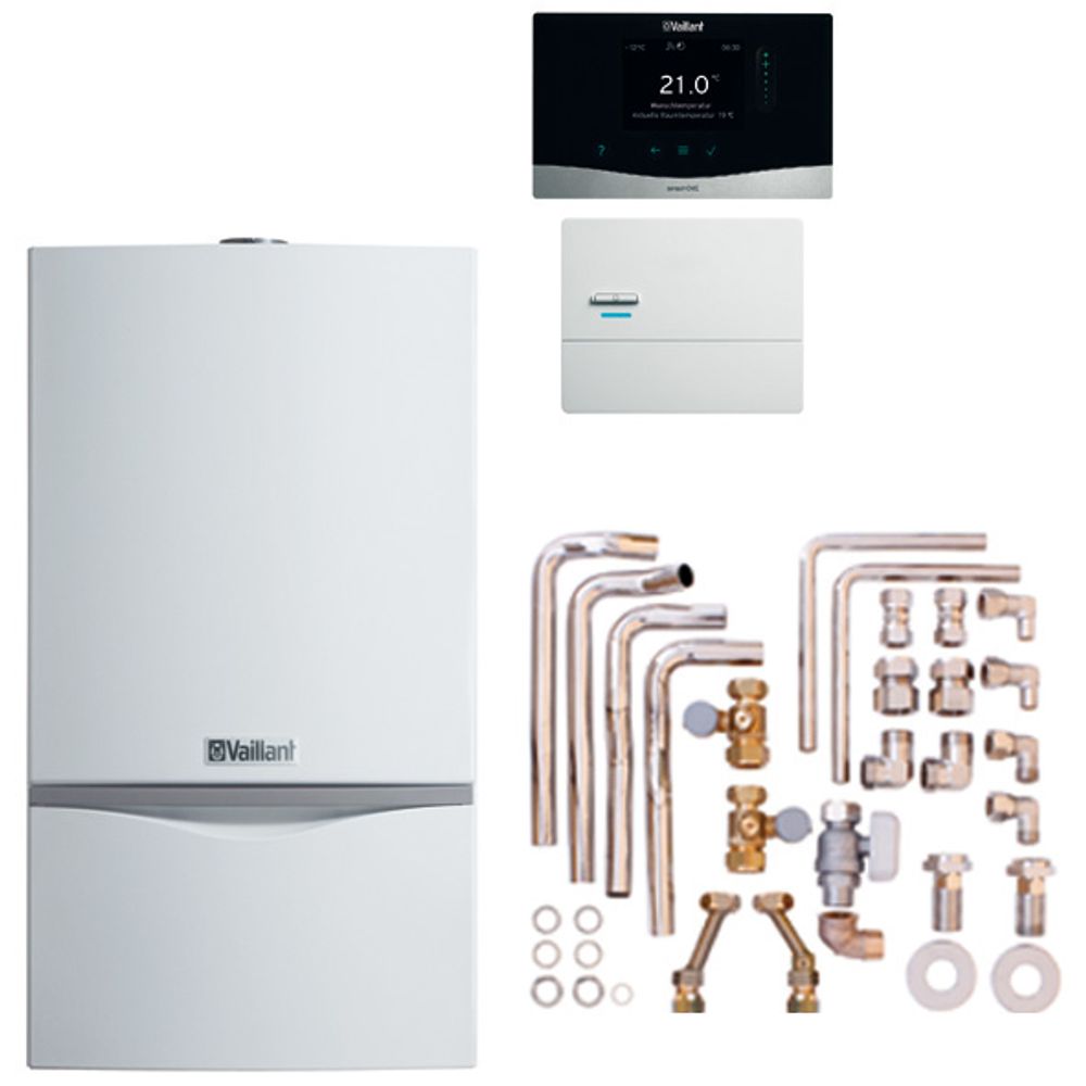 Vaillant Paket 6.222/2 atmoTEC exclusive VC 104/4-7A E, sensoHOME 380f/2, Zubehör, 0010046402