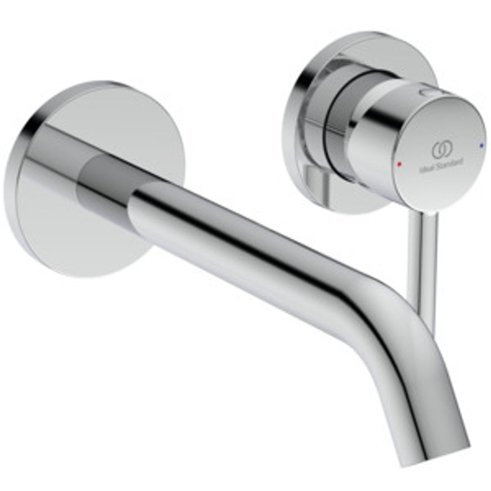 Ideal Standard Wand-WT-Armatur UP Ceraline,Bausatz2, 2 Rosetten d: 65mm, Ausld.180mm, Chrom, A6938AA