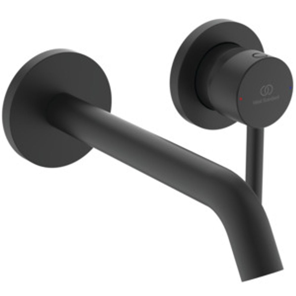 Ideal Standard Wand-WT-Armatur UP Ceraline,Bausatz2, 2 Ros.d: 65mm, Ausld.180mm, Silk Black, A6938XG