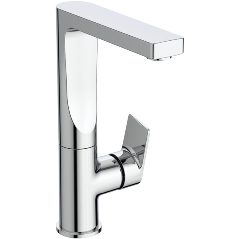 Ideal Standard WT-Armatur Edge, 5 l/min, o.Ablgarn., m.hohem schwenkb.Ausl.,Ausld.140mm,Chrom, A7111AA