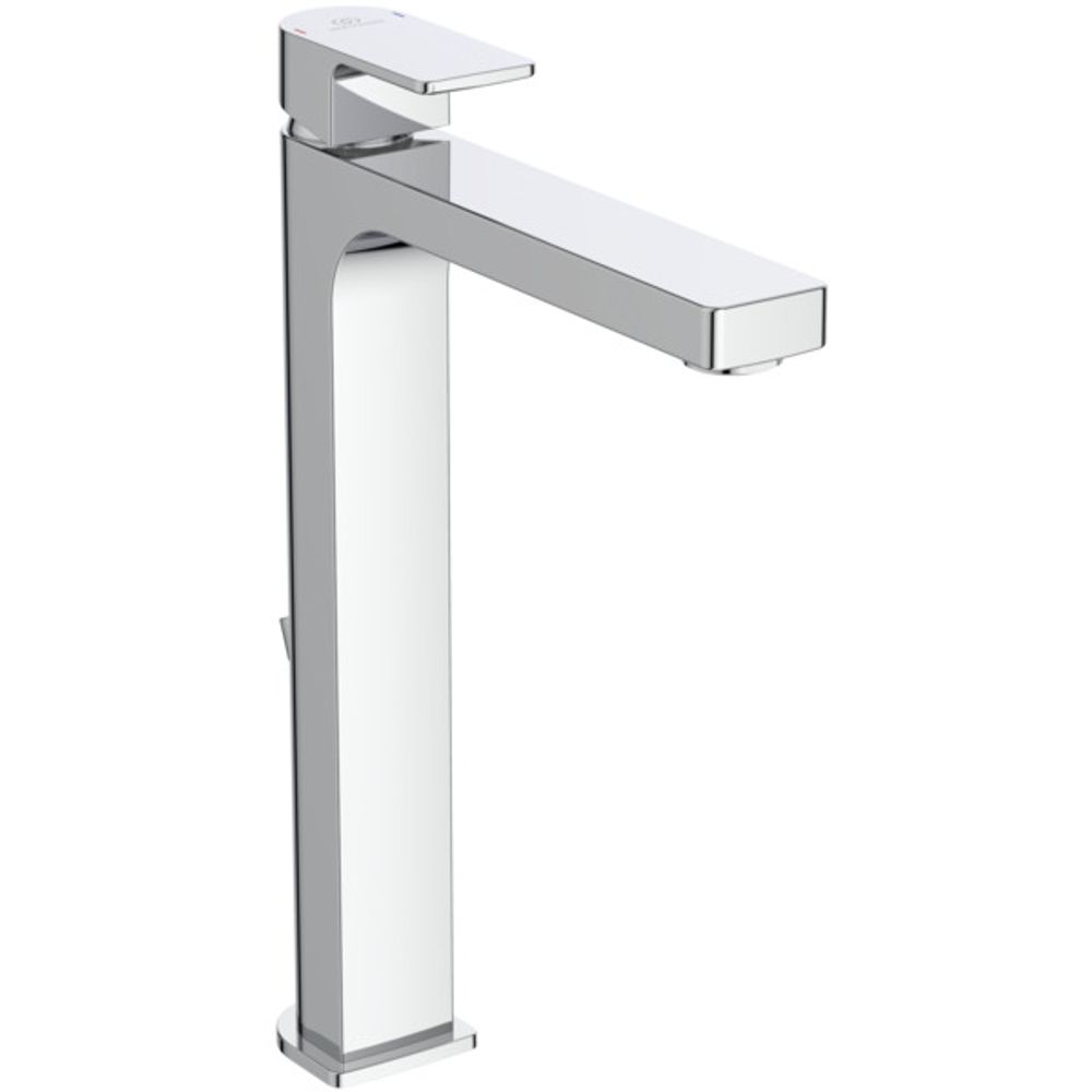 Ideal Standard WT-Armatur Edge, m.verl. Sockel, 5 l/min., m.Ablgarn., Ausld.165mm, Chrom, A7112AA