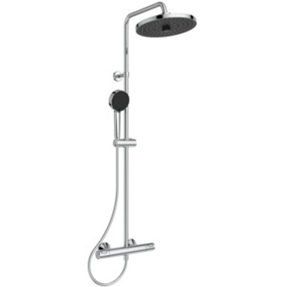 Ideal Standard Duschsystem CThermT25+ m.Brausetherm. mit 2F-HB und 2F-Kopfbrause Chrom, A7210AA