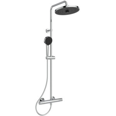 Ideal Standard Duschsystem CThermT25+ m.Brausetherm. mit 2F-HB und 2F-Kopfbrause Chrom, A7210AA