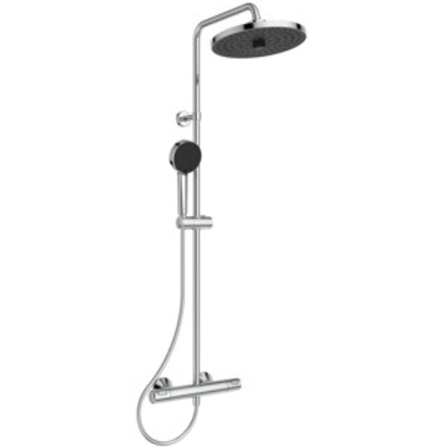 Ideal Standard Duschsystem CThermT25+ m.Brausetherm. mit 2F-HB und 2F-Kopfbrause Chrom, A7210AA
