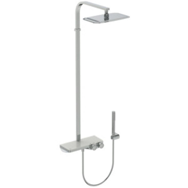 Ideal Standard Duschsystem Ceratherm S200 mit Ablage und Stick-Handbrause Chrom, A7332AA