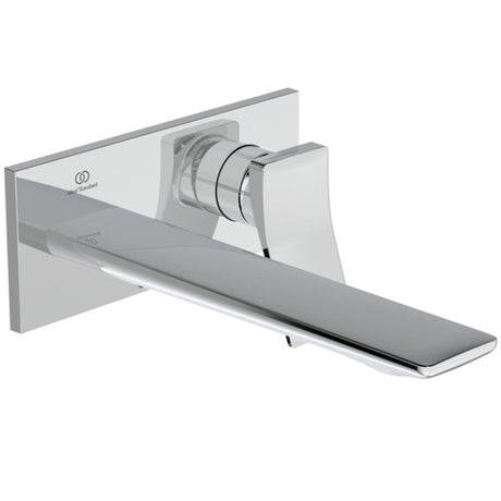 Ideal Standard Wand-Waschtischarmatur Conca, BS2, eckige Rosette, Ausld.225mm, Chrom, A7372AA