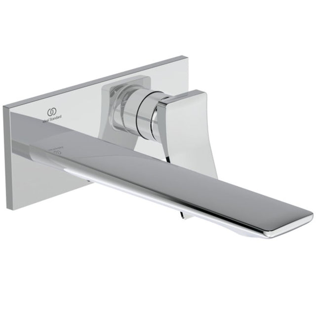 Ideal Standard Wand-Waschtischarmatur Conca, BS2, eckige Rosette, Ausld.225mm, Chrom, A7372AA