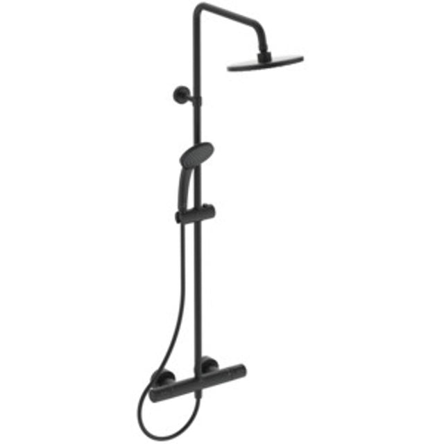 Ideal Standard Duschsystem Ceratherm T25 KB d:200mm 1-Funktions-Handbrause 100mm Silk Black, A7545XG