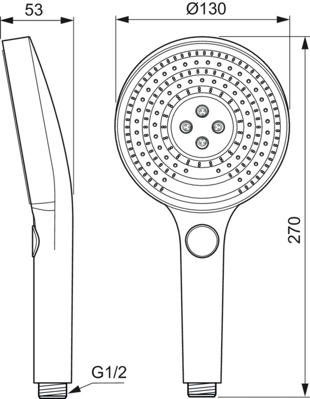 Ideal Standard 3F-Handbrause Idealrain Solos Magnetic Grey, A7896A5