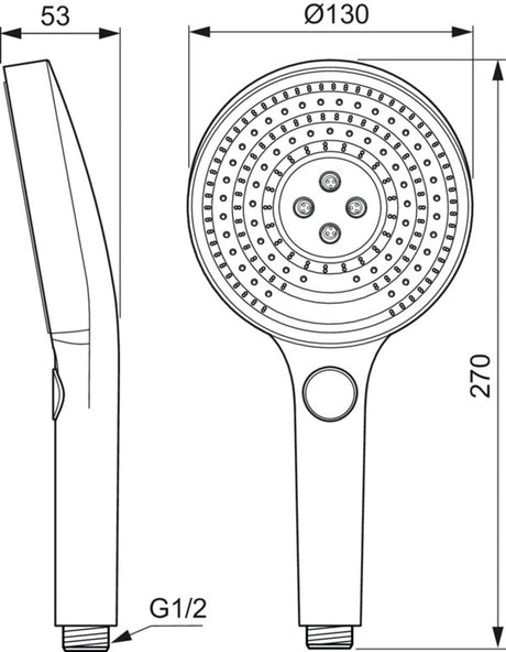 Ideal Standard 3F-Handbrause Idealrain Solos Magnetic Grey, A7896A5