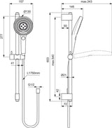 Ideal Standard Brausekombination Idealrain Solos 603mm Chrom, A7897AA