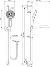 Ideal Standard Brausekombination Idealrain Solos 903mm Chrom, A7898AA