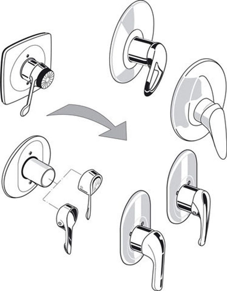 Ideal Standard Reno-Set für Brausearmatur UP BS1 , A963801NU