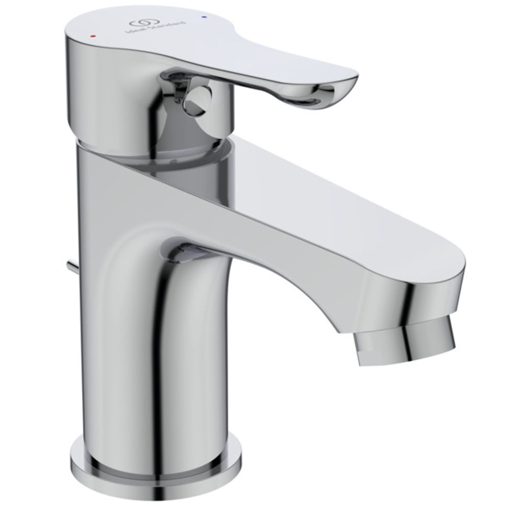 Ideal Standard Waschtischarmatur Alpha, m.Ablgarn. aus Kunststoff, Ausld.115mm, Chrom, BC486AA