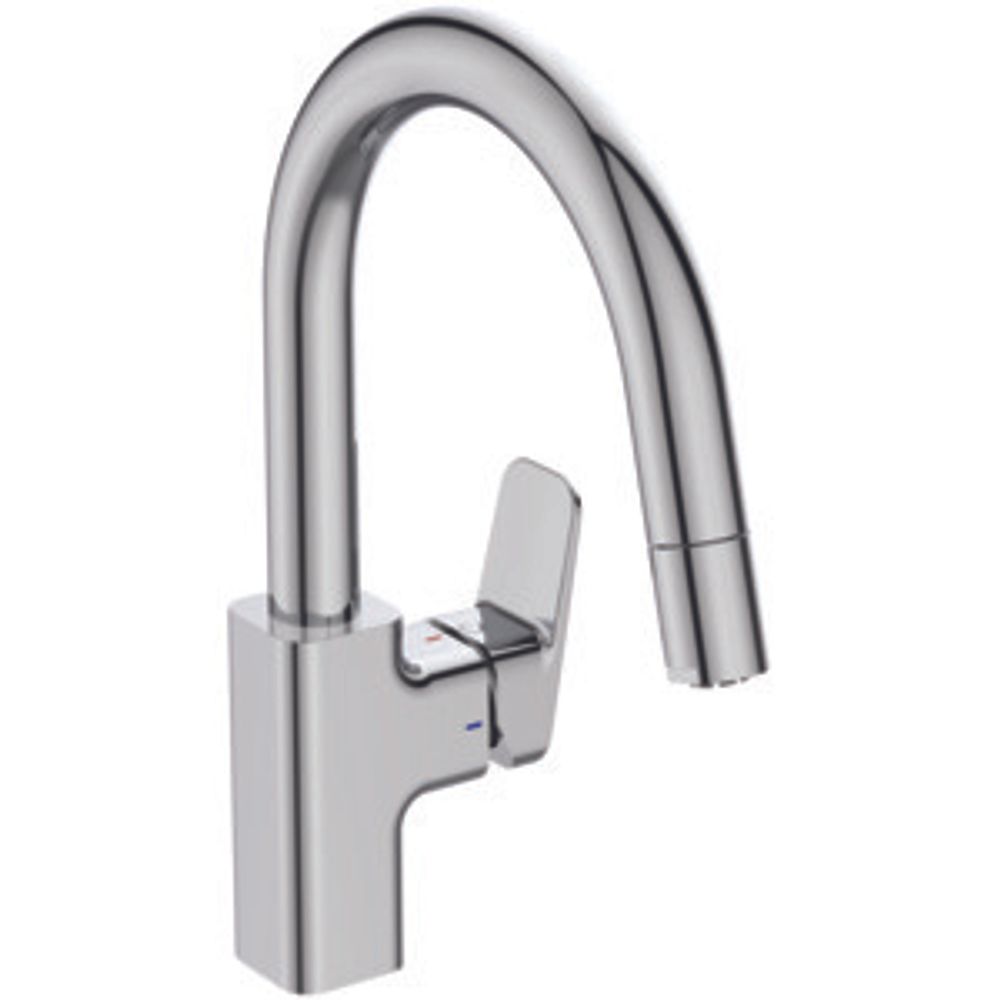 Ideal Standard Küchenarmatur Ceraplan Ausld.216mm m.h.Rohrauslauf 1F-HB Niederdruck Chrom, BD337AA