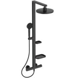 Ideal Standard Duschsystem Alu+ m.CTherm Brausethem. 2 Ablagen, 2F-HB u.2F-Kopfbr. Silk Black, BD583XG