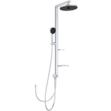 Ideal Standard Duschsystem Alu+ o.Arm., m.2 Ablagen, 2F-HB und 2F-Kopfbrause Silver, BD585SI