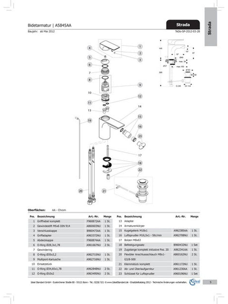 Ideal Standard Abdeckkappe Strada, Multiport Kart., Chrom, F960874AA