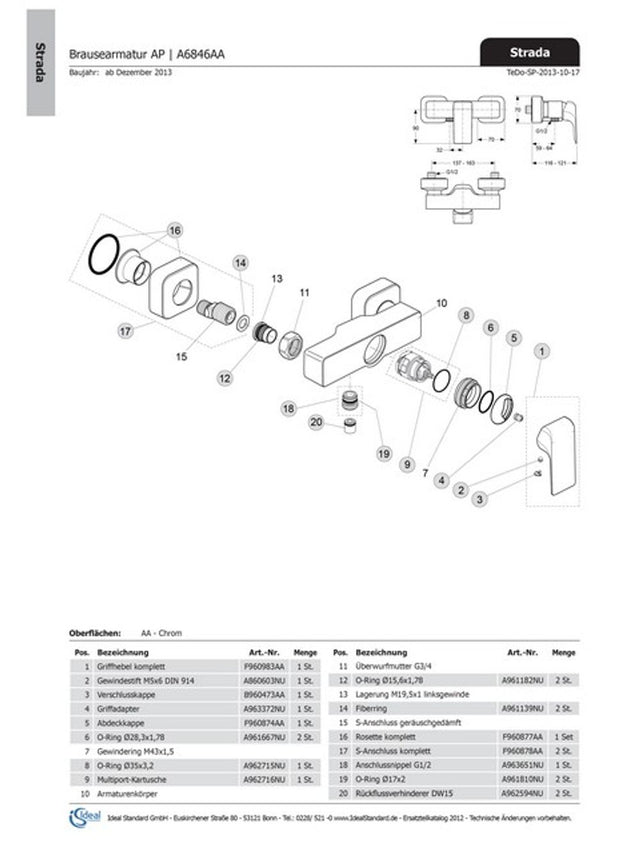 Ideal Standard JADO Innen- und Außen Rosette, quadratisch, Chrom, F960877AA