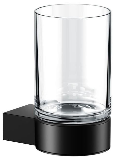 Keuco KE Glashalter Plan 14950, kpl. m. Echtkristall-Glas, schwarz, 14950379000