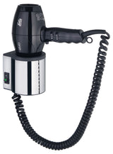 Keuco KE Haartrockner Plan 14995, verchromt/schwarzgrau, mit Halter, 14995010037