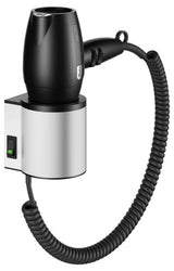 Keuco KE Haartrockner Plan 14995, silber-eloxiert/schwarzgrau, mit Halter, 14995170037