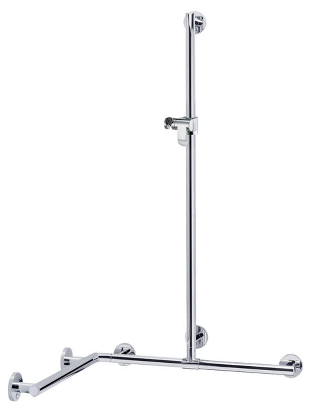 Keuco KE Duschhandlauf Plan Care 34915, mit Br.Stg. r/l, verchromt,797/797/1263 mm, 34915016611