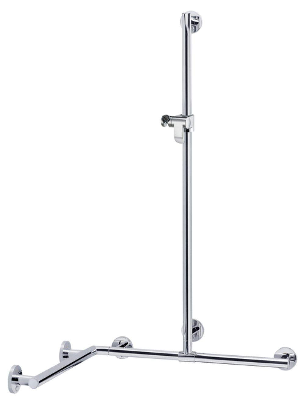 Keuco KE Duschhandlauf Plan Care 34915, mit Br.Stg. r/l, verchromt,1097/797/1263 mm, 34915019611
