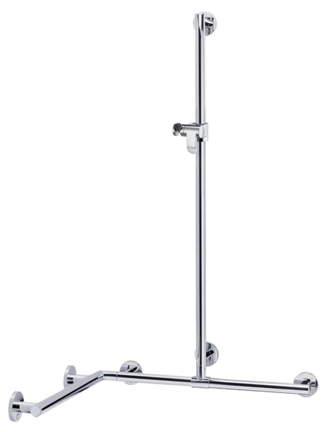 Keuco KE Duschhandlauf Plan Care 34915, mit Br.Stg. r/l, verchromt,1097/1097/1263mm, 34915019911