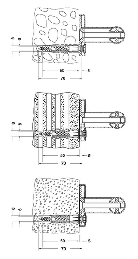 Keuco KE Bef.-Set 1 Plan Care 34990, 3xHolzschr.DIN7996-6x70 V2A 3xDübel UX8R, 34990000100