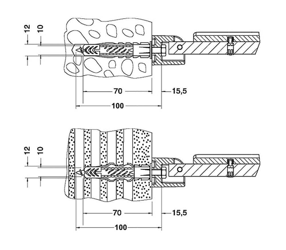 Keuco KE Bef.-Set 3 Plan Care 34992, 2xHolzschr.10x70 2xDübel UX 12, 34992000100
