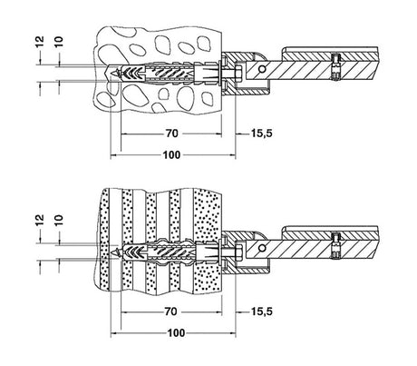 Keuco KE Bef.-Set 3 Plan Care 34992, 2xHolzschr.10x70 2xDübel UX 12, 34992000100