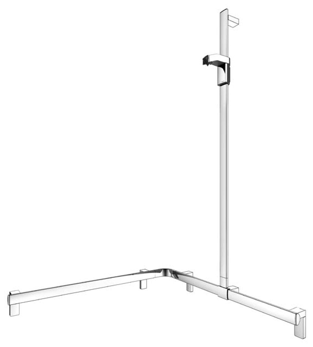 Keuco KE Duschhandlauf AXESS 35015, Br.stg. r. 850/850/1301mm verchr., 35015010101