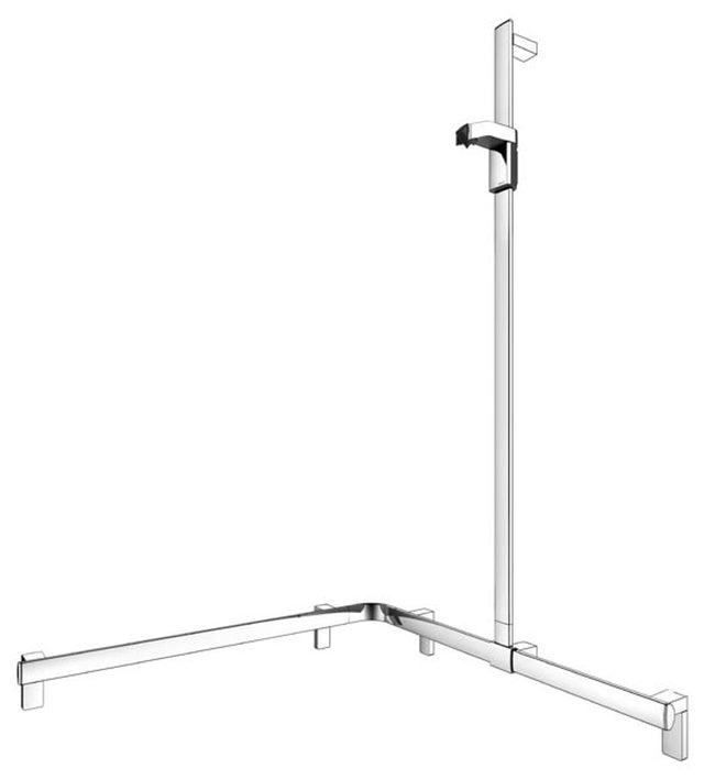 Keuco KE Duschhandlauf AXESS 35015, Br.stg. r. 850/850/1301mm verchr., 35015010101