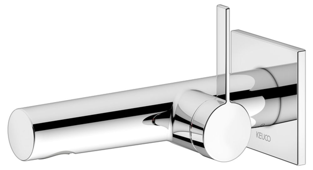 Keuco KE EHM-WT-Mischer IXMO 59516, eckig Wandmontage, 187 mm, verchromt, 59516010102