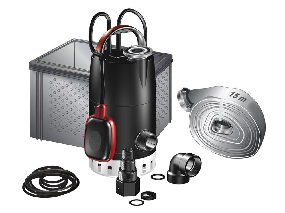 Grundfos MULTIBOX Hochwasser-Gesamtpaket MULTIBOX CC7-A1 1x230V 0,38kW 10m Kabel 3.95 m 1.4 l/s, 97519841