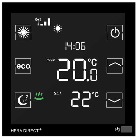 blossom-ic Hera Direct+ UP-Raumthermostat (Schwarz), 230V für Hera+ Primus/Extensia PRO für Fußbodenheizung, Heizen, HDP-3976