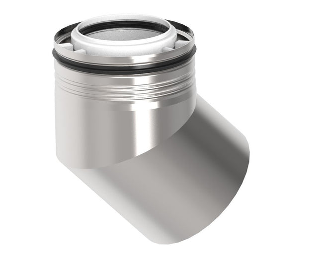 BRÖTJE Bogen K80 KB45 VA,45Grd,konz.,DN 80/125, PP/VA, 7810234